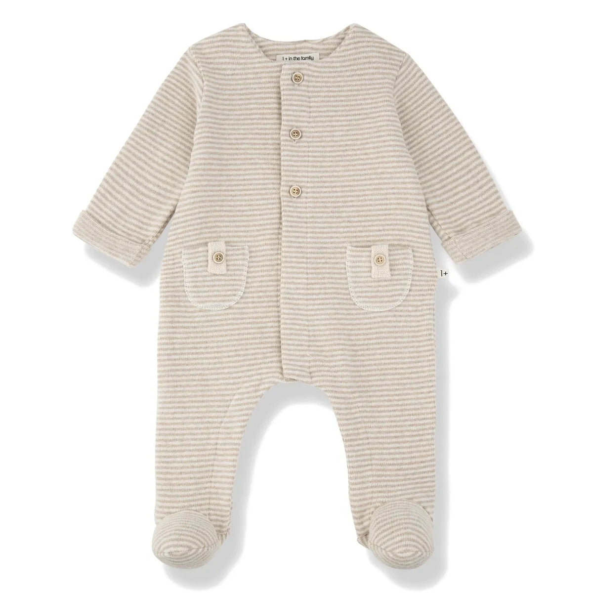 1+ in the family - Metz Striped Wide-Leg Romper | Beige