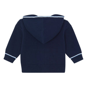 Tartine et Chocolat - Zip-up Contrast Striped Sweatshirt | Navy Blue
