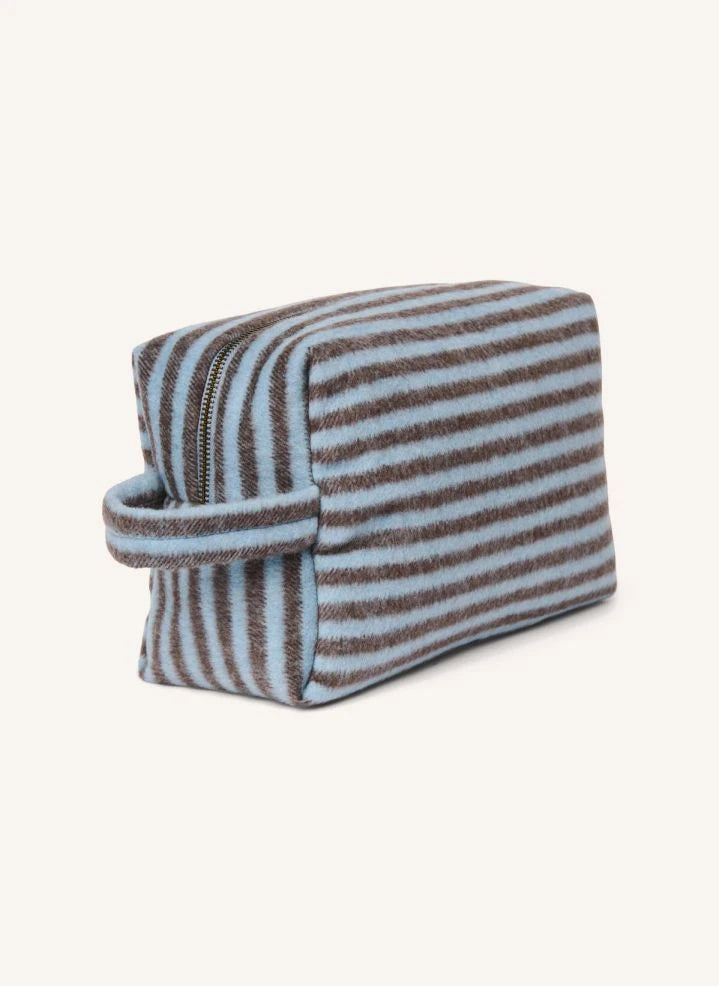 Studio Noos - Striped wool cosmetic bag | Light blue