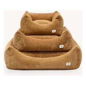 Cafide - Snozy Velvet Dog Bed | Mustard