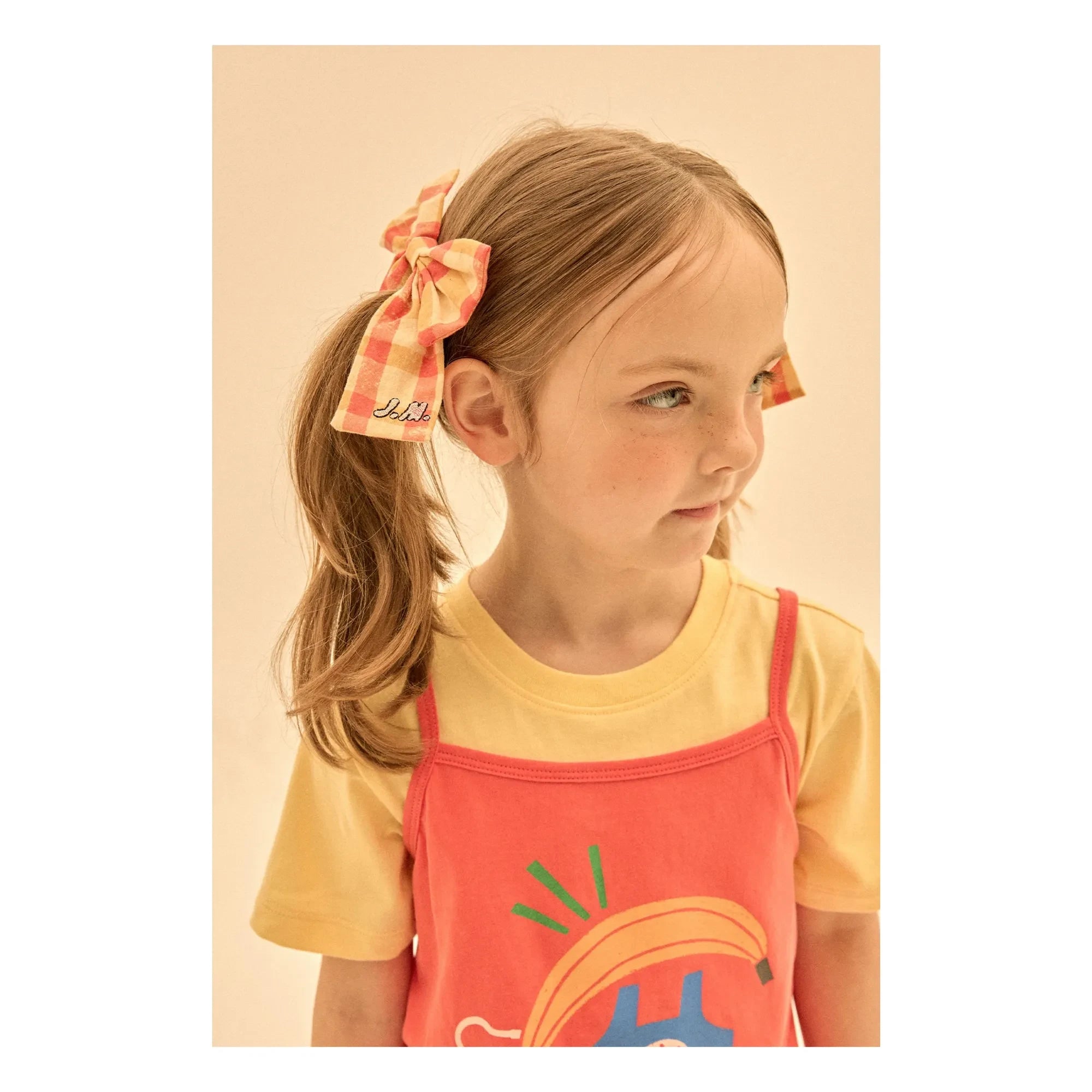 Jelly Mallow - Carreaux Bow Hair Clip | Yellow
