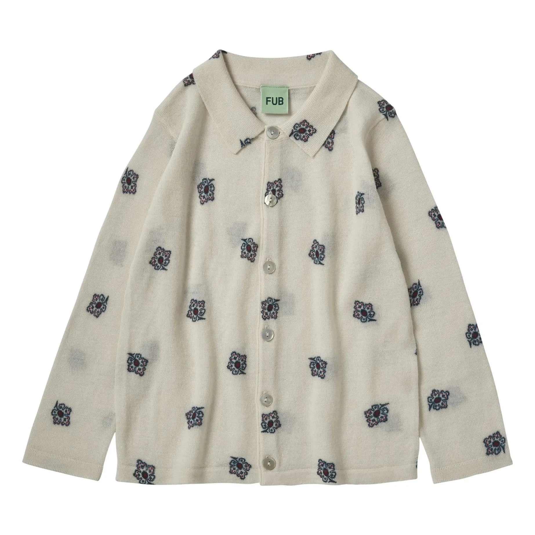 FUB - Paisley Shirt Extra-Fine Knit Merino Wool | Ecru