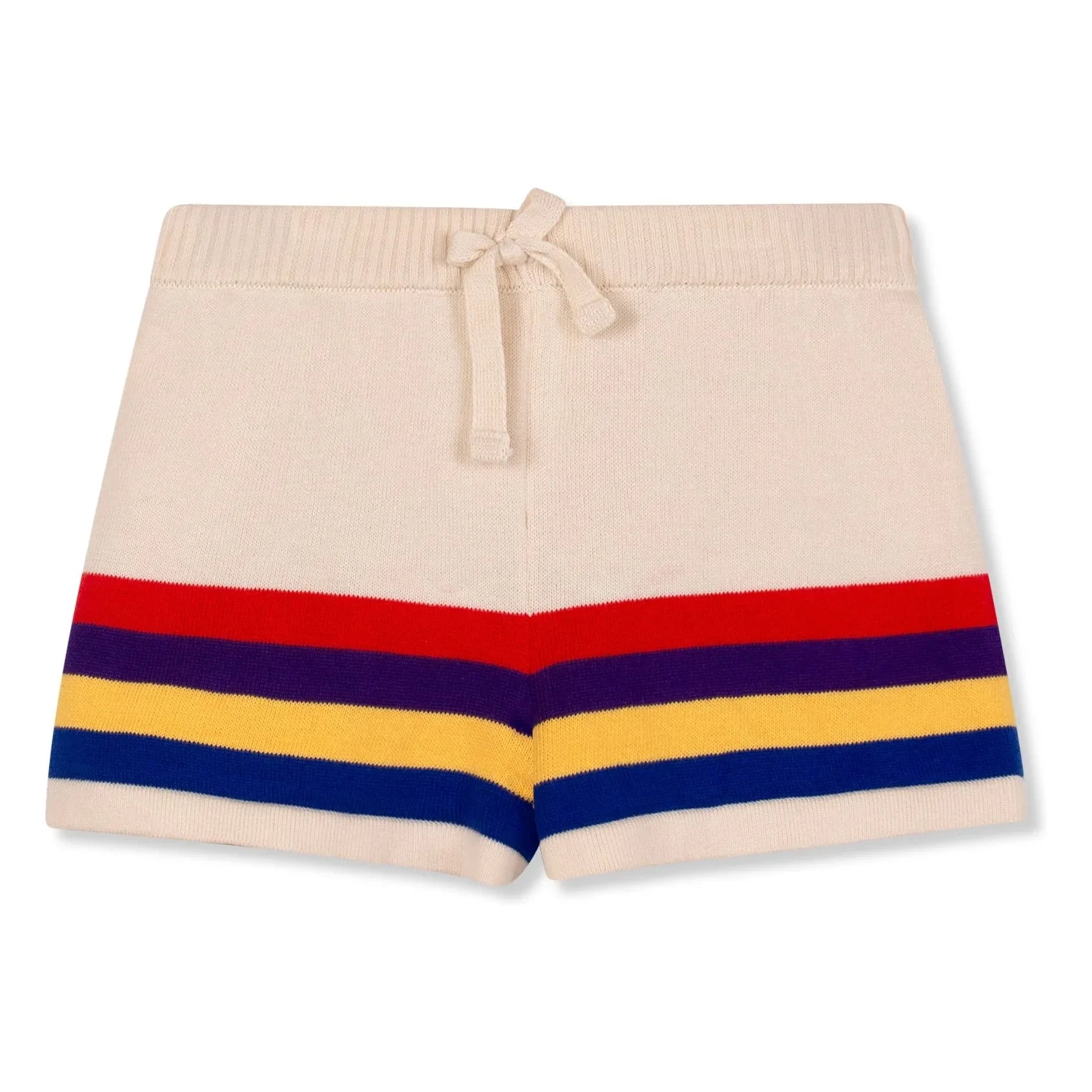 Wynken - Striped Organic Cotton Knit Shorts | Ecru