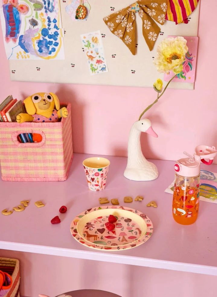 Rice - ABC Melamine Plate | Light Pink