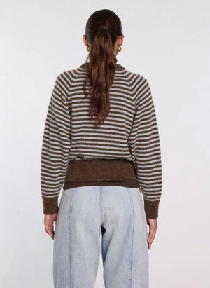 Nitah - Mahé Striped Cardigan | Brown
