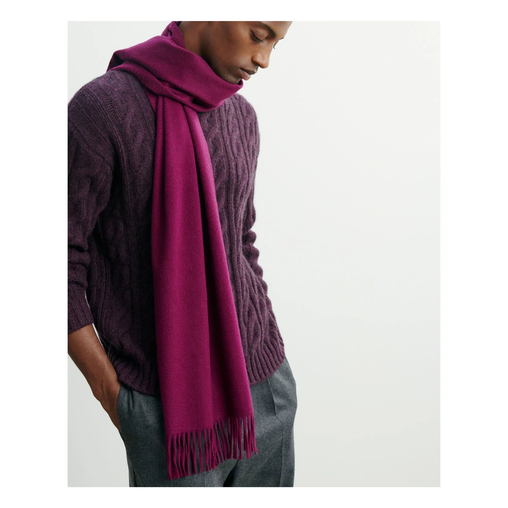 Bompard - Klasik EB Kaşmir Atkı | Plum