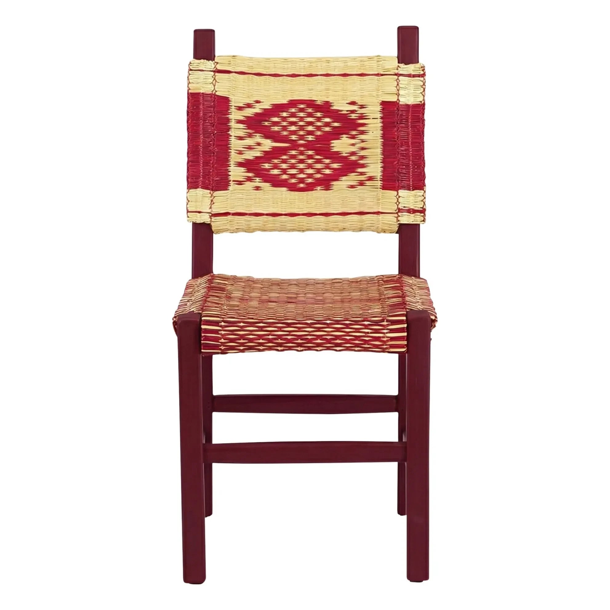House of Capricorn - Coruche chair with wicker seat | Burgundy