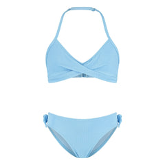 Beachlife - Textured Wrap Swimsuit | Light blue