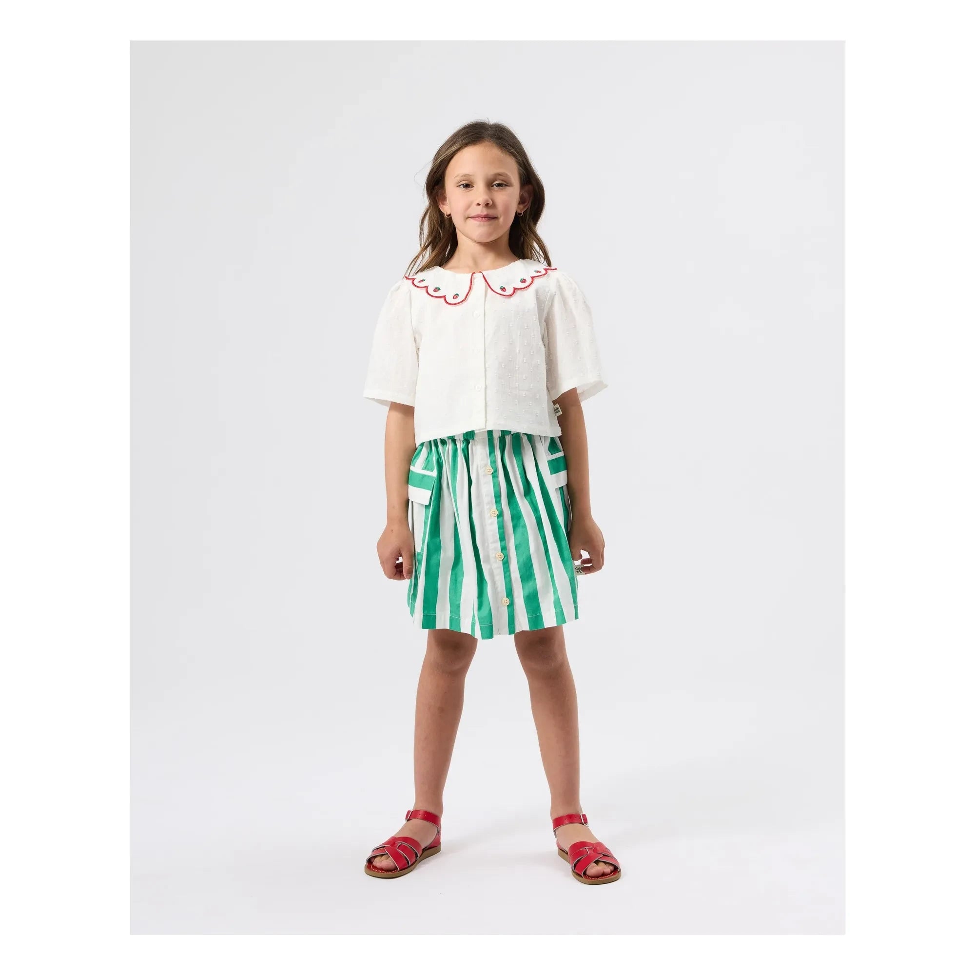 Goldie + Ace - Striped Pocket Skirt | Green