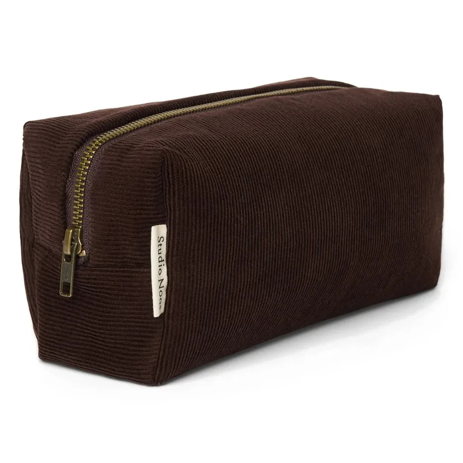 Studio Noos - Velvet Toiletry Bag | Dark Brown