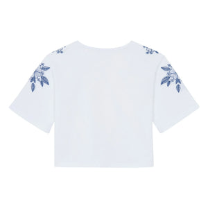 Tartine et Chocolat - Embroidered Flower T-Shirt | White