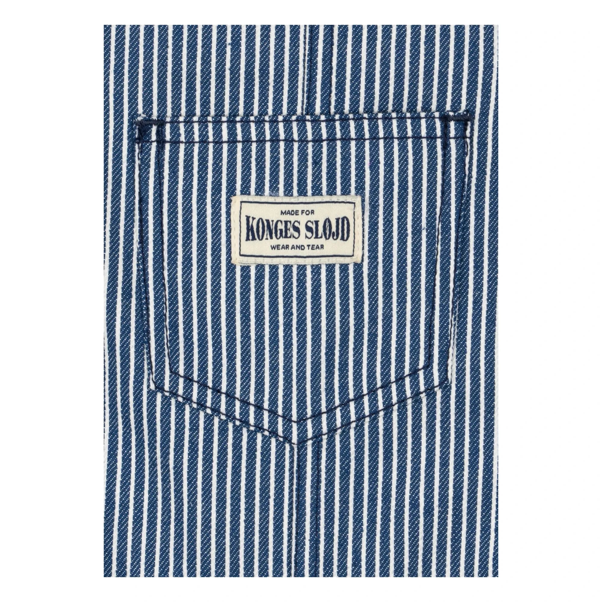 Konges Sløjd - Luc Striped Organic Cotton Short Jumpsuit | Blue