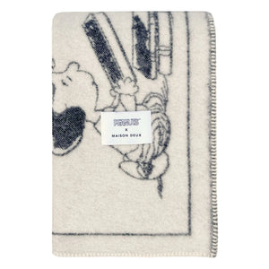Maison Deux - Peanuts ZZZ wool blanket | Black