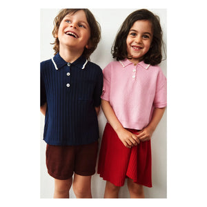 FUB - Polo Oversize Fine Pique Knit Organic Cotton | Candy pink