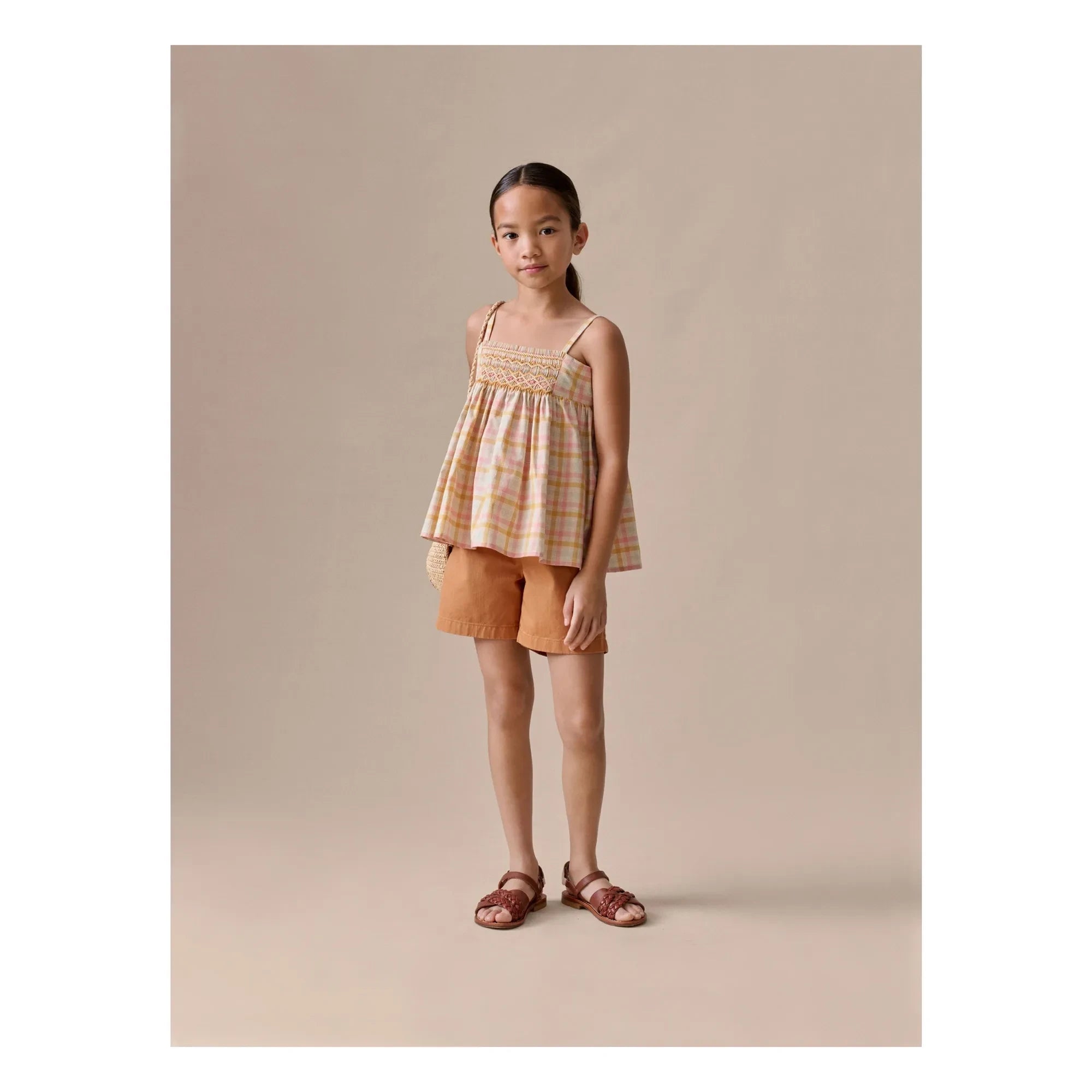 Bonpoint - Leslie Organic Cotton Shorts | Caramel