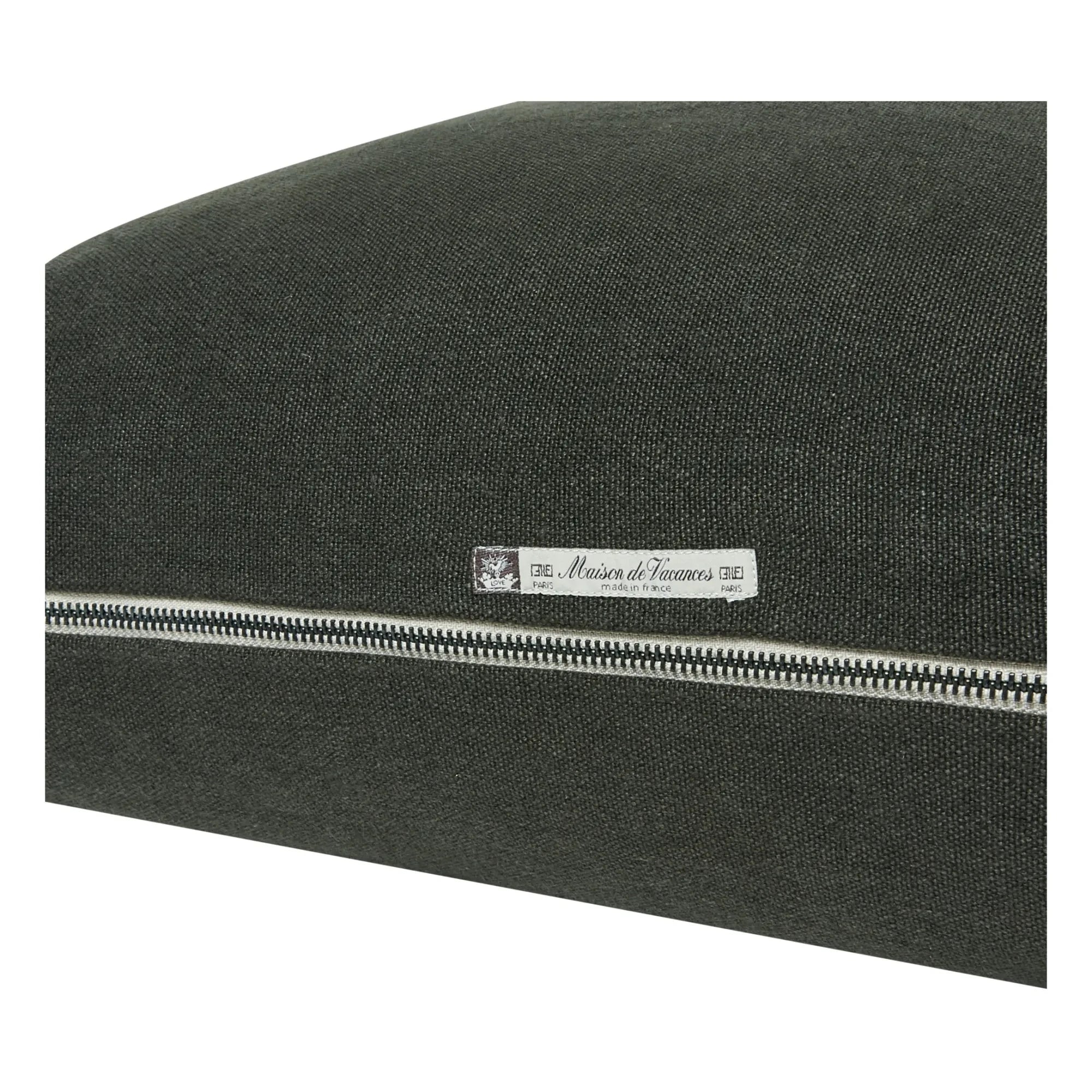 Maison de Vacances - Vice Versa Black Striped Stone Washed Linen Pillow | Asphalt