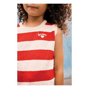 Bonton - Next Mesh Striped Tank Top | Vermillion