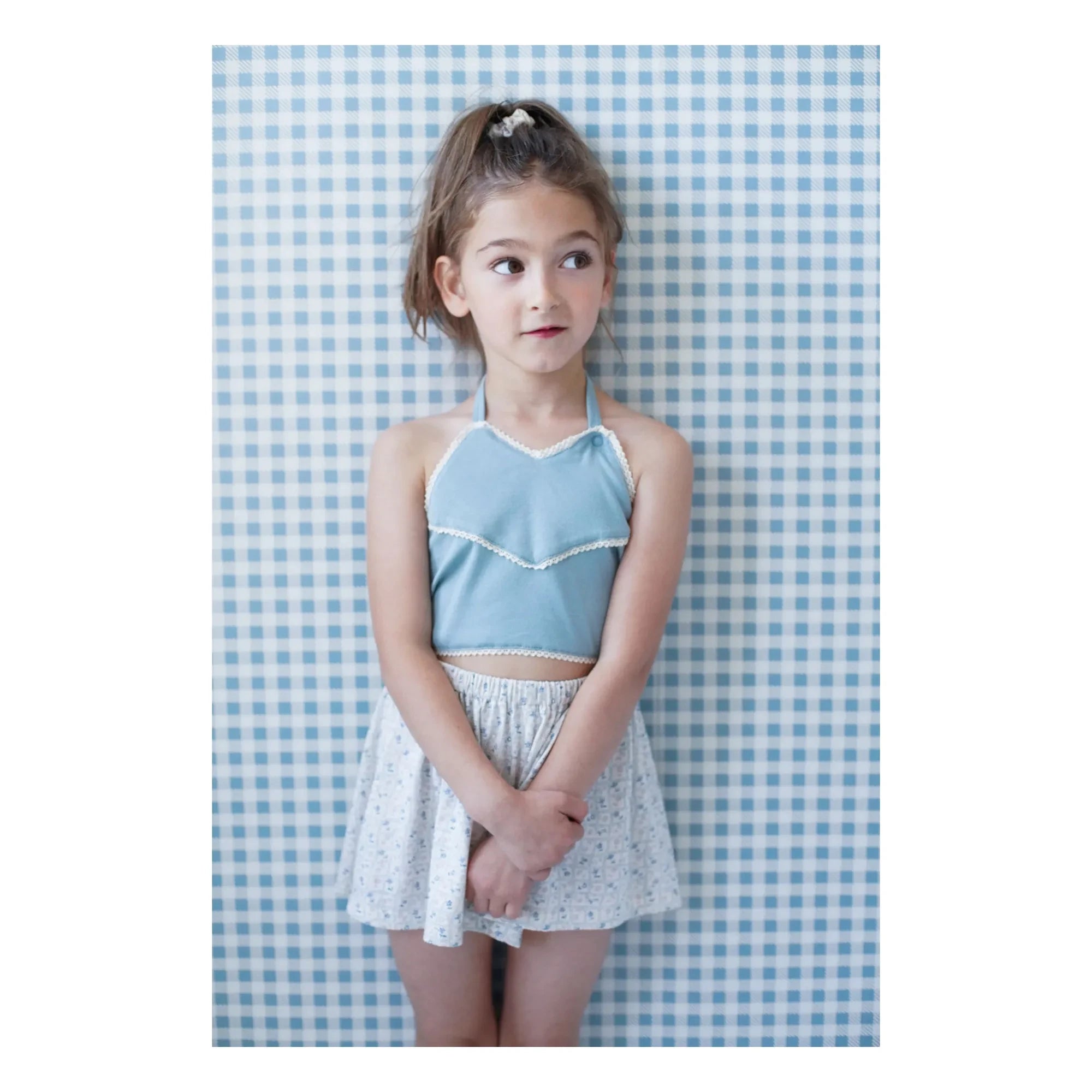 Soor Ploom - Floral Pattern Short Shorts | White