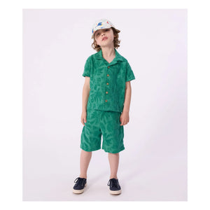 Petit Bateau - Organik pamuklu palm terry gömlek | Yeşil