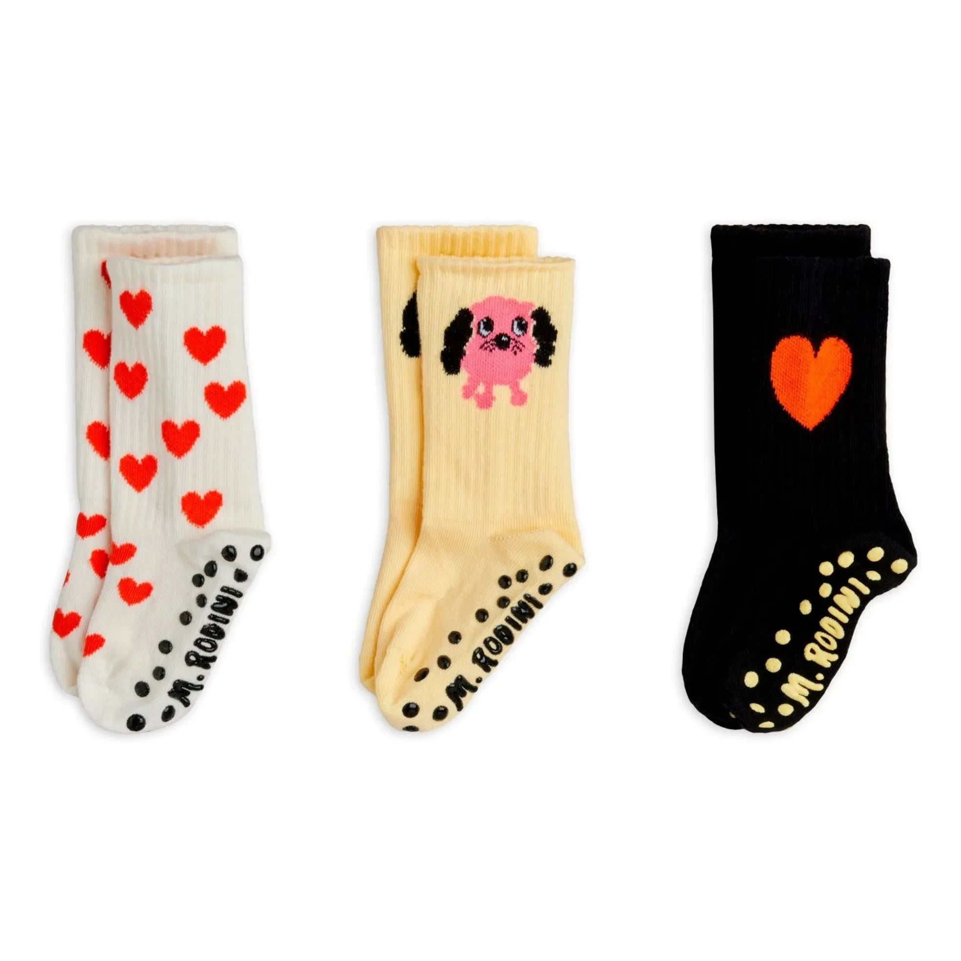 Mini Rodini - Pack of 3 Pairs of Organic Cotton Non-Slip Socks | White