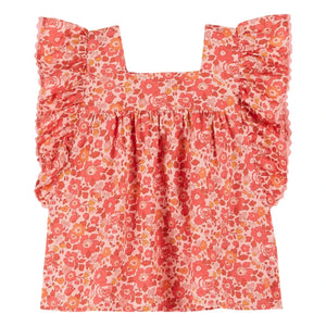 Emile et Ida - Liberty Ruffled Blouse | Coral