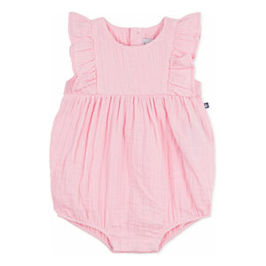 Petit Bateau - Plain Organic Cotton Gingham Romper | Pink