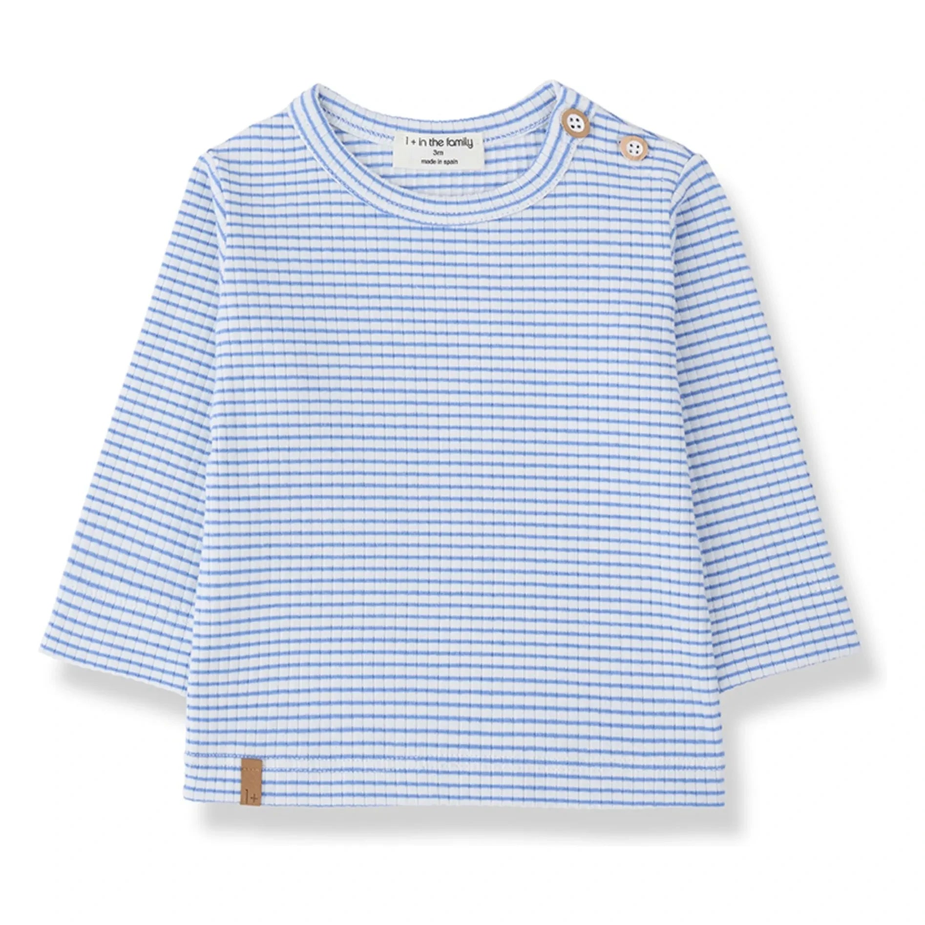 1+ in the family - Perello Ribbed Striped T-Shirt | Light Blue