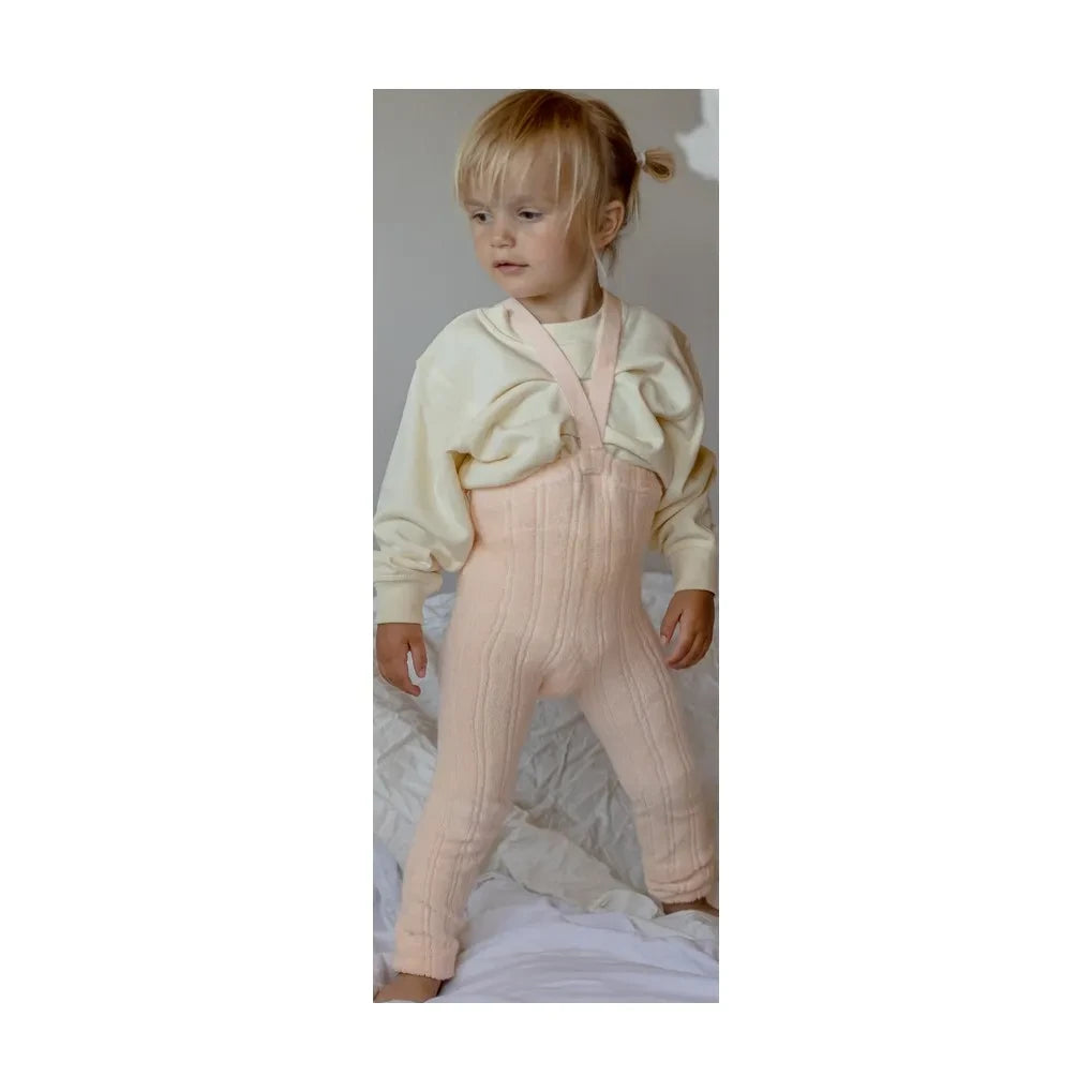 Silly Silas - Organic Cotton Granny High-Waist Open-Strap Tights | Peach