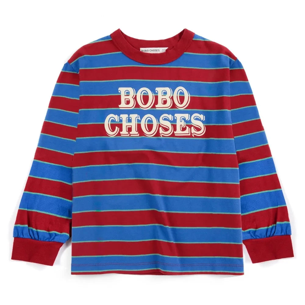 Bobo Choses - Striped Bobo Choses T-shirt | Blue
