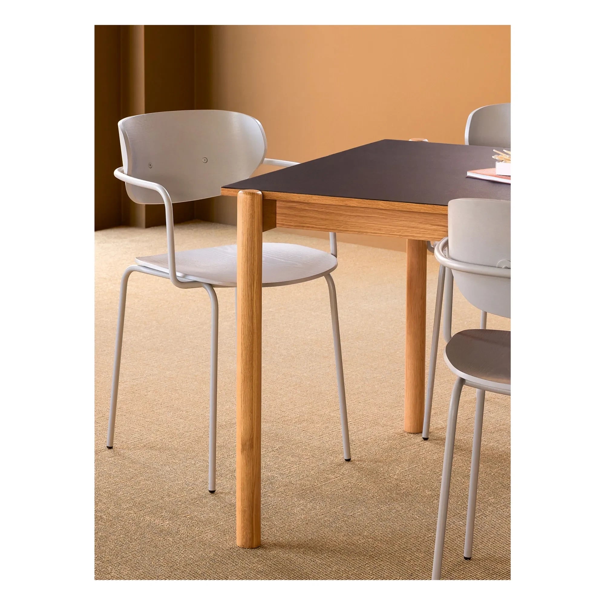 Hübsch - Oblique Oak Dining Table | Black