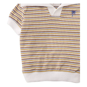 Gingersnaps - Nicholas Striped Polo T-Shirt | White