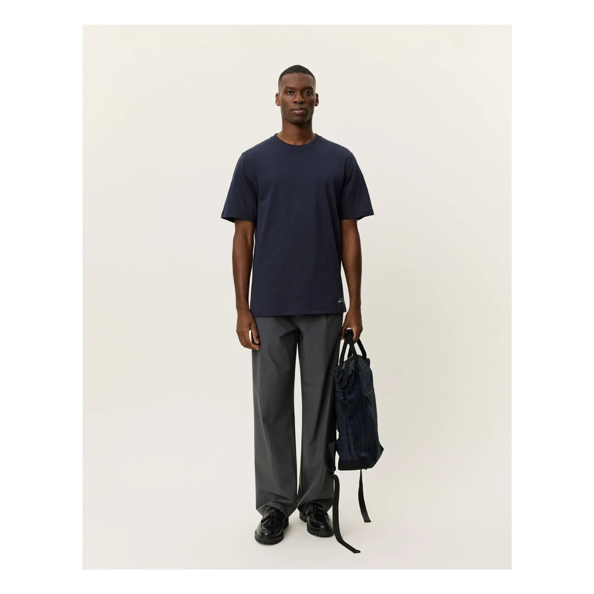 Les Deux - Ben Artist Cotton T-Shirt | Navy Blue