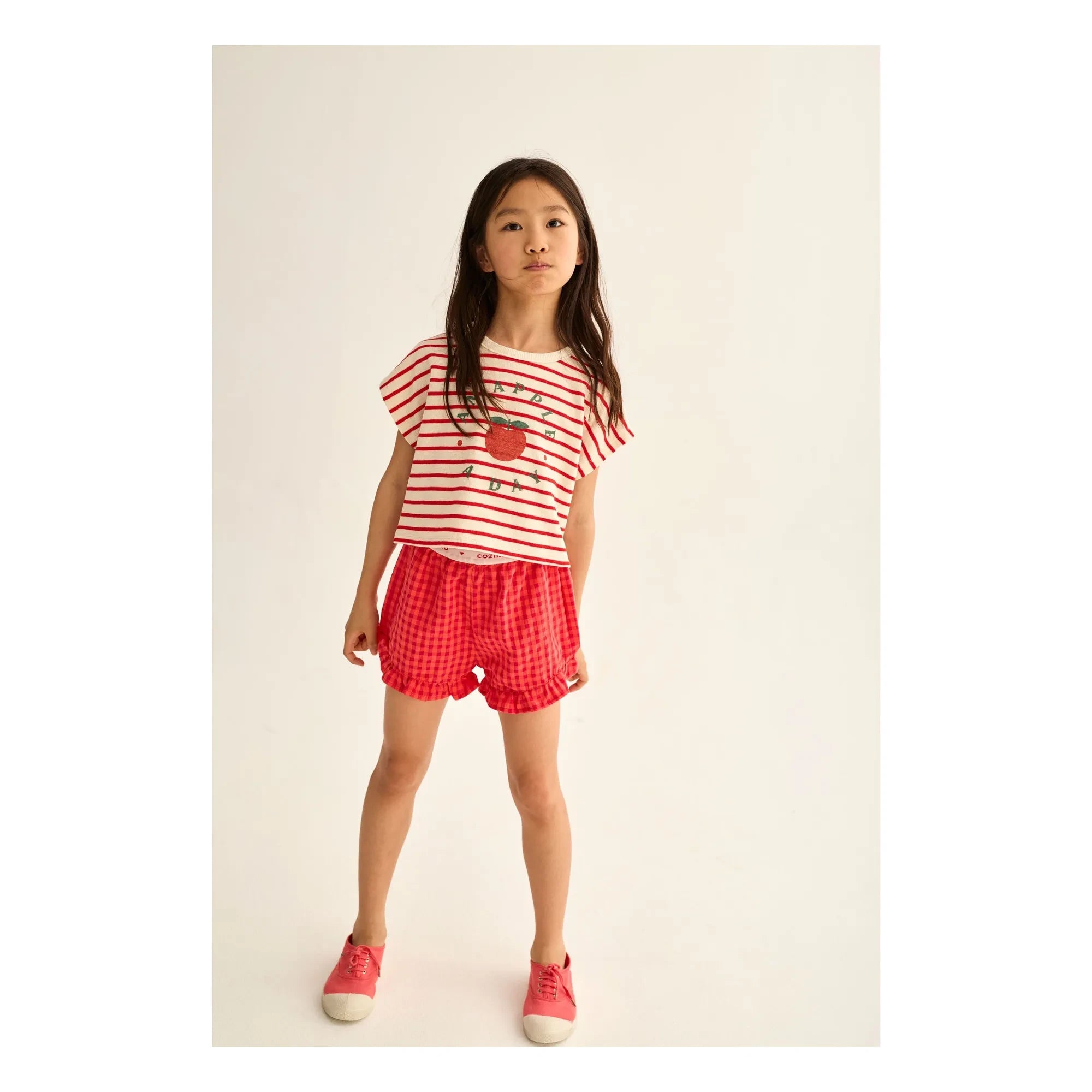 Cozmo - Selva Striped Organic Cotton T-Shirt | Red