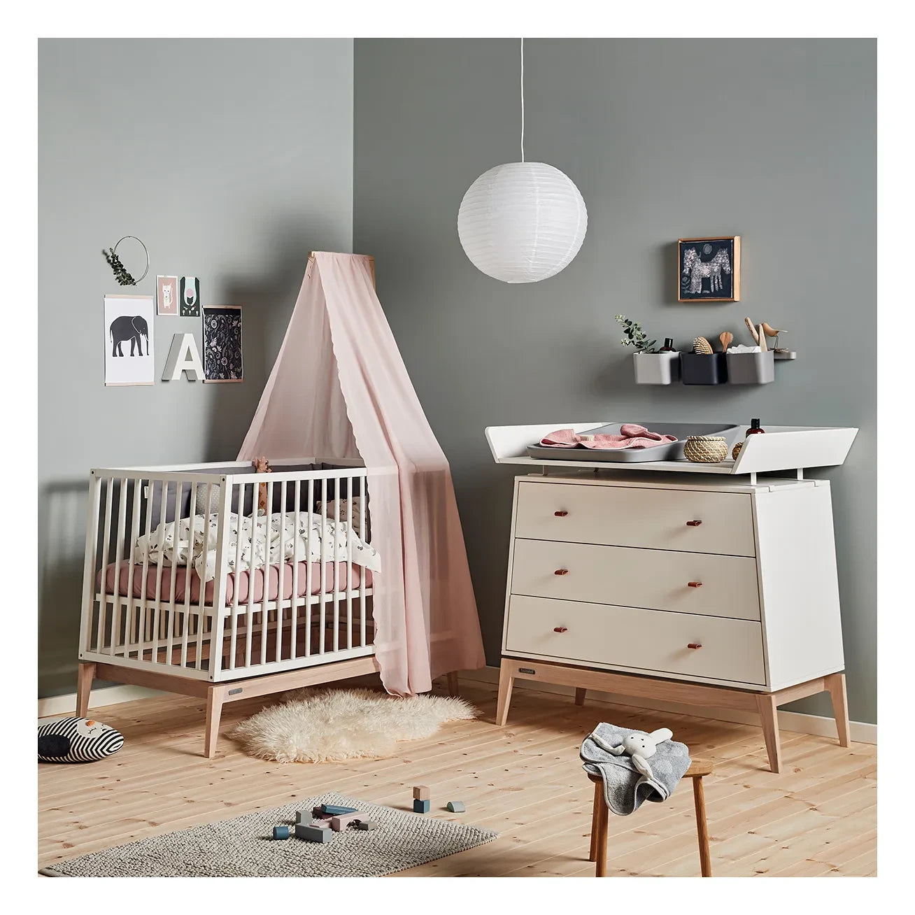 Leander - Luna Oak Chest of Drawers - 3 Drawers | White