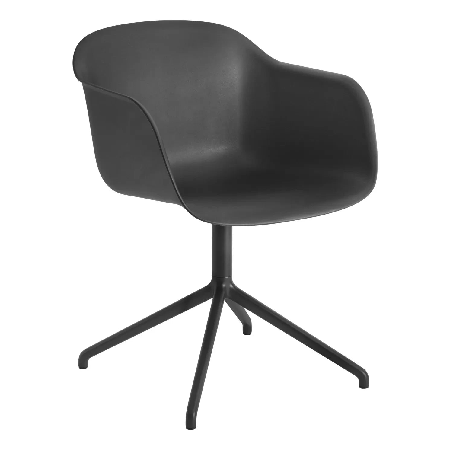 Muuto - Recycled Fiber Plastic Chair with Armrests | Black