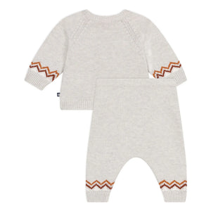 Petit Bateau - P'tit Cœur Yün Kazak ve Pantolon Takımı | Kırçıllı bej