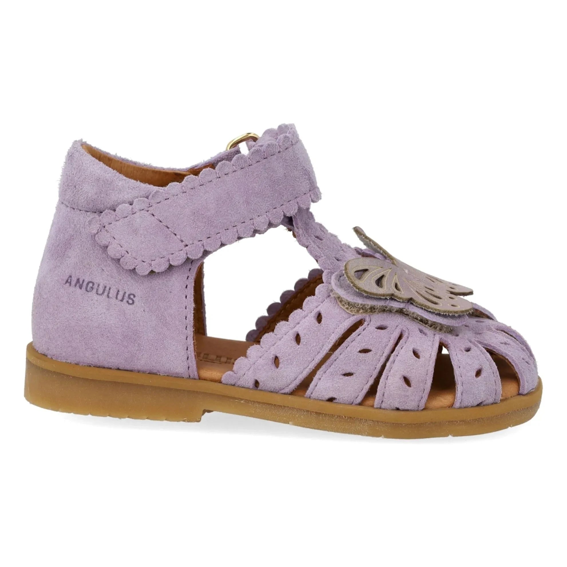 Angulus - Glitter Butterfly Suede Sandals | Lilac