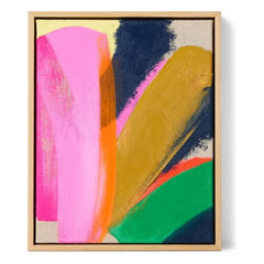 HKliving - Abstract framed painting Bright Lights | Pink