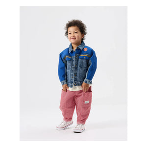 Goldie + Ace - Renk Bloklu Vintage Kot Ceket | Mavi