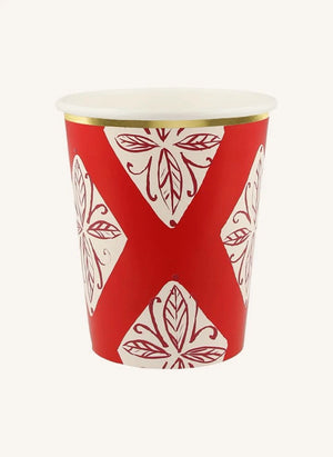 Meri Meri - Block Printed Christmas Cups - Set of 8