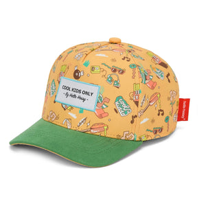 Hello Hossy - Music Festival Curved Visor Hat Made from Recycled Fibers | Green