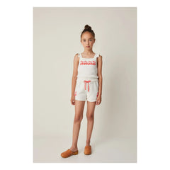 Tocoto Vintage - Short Cherry Pattern Knit | White