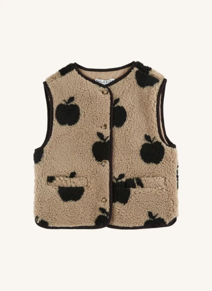 Emile et Ida - Apple Sherpa Sleeveless Jacket | Beige