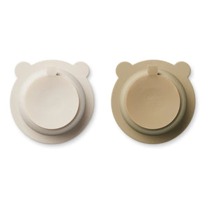 Liewood - Peony Non-slip Silicone Bowls - 2-Pack | Sand
