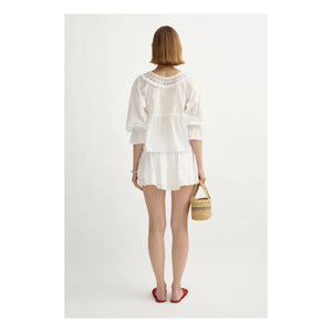Posse - Danielle Peach Blouse | White