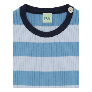 FUB - Striped T-shirt Organic cotton knit | Blue