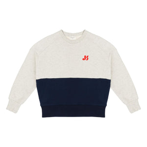 Jenest - Color Block Organic Cotton Sweatshirt | Light Gray