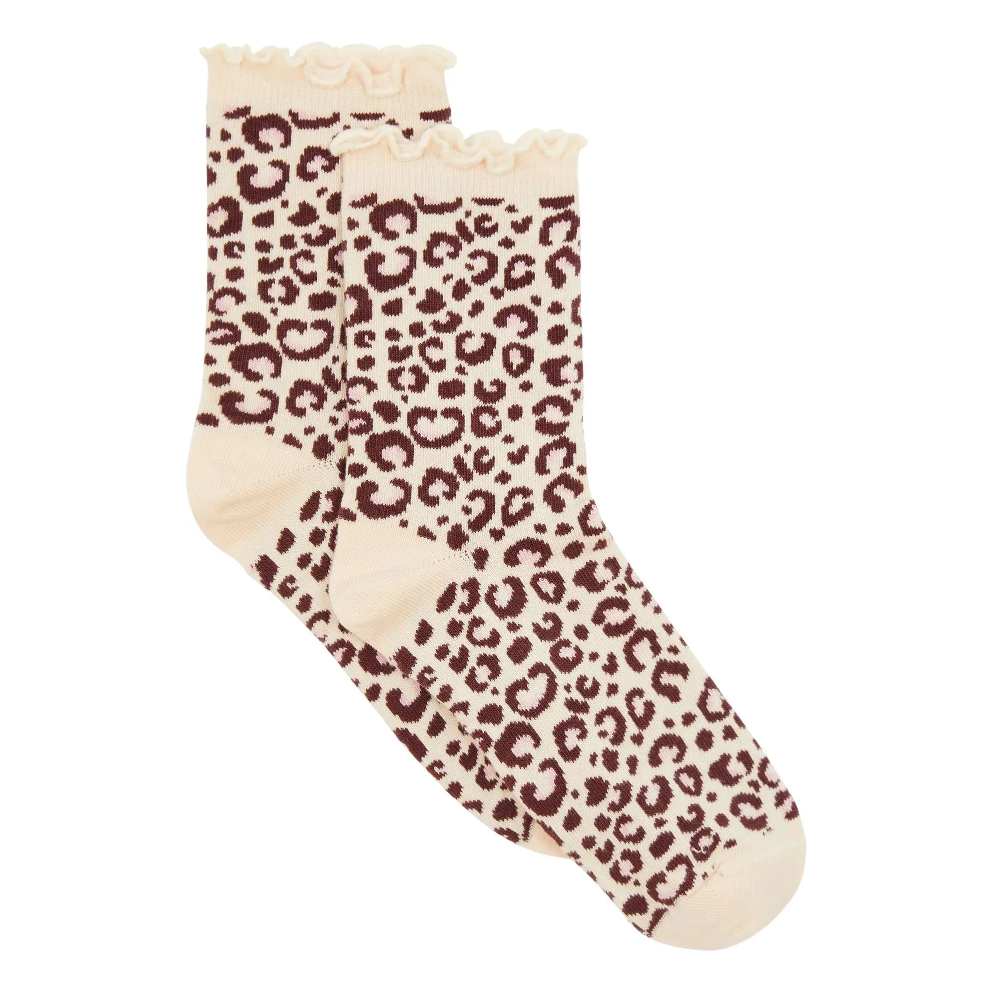 Hundred Pieces - Classic Leopard Socks | Light Brown