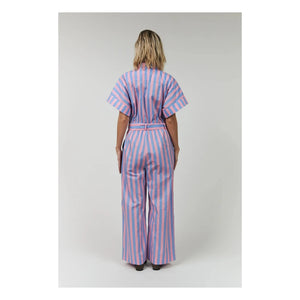Lollys Laundry - Mathilde Cotton Striped Jumpsuit | Pink