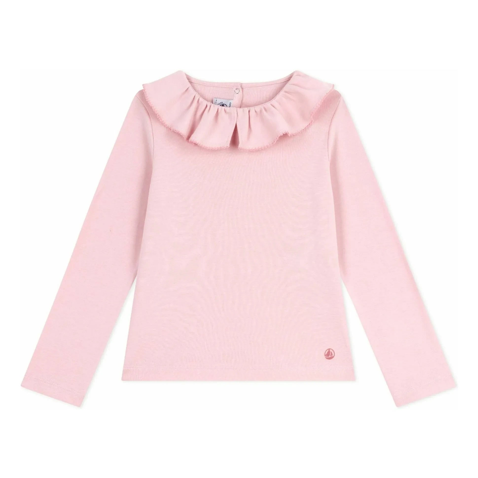 Petit Bateau - Organic Cotton Ruffled Collared T-Shirt | Pink
